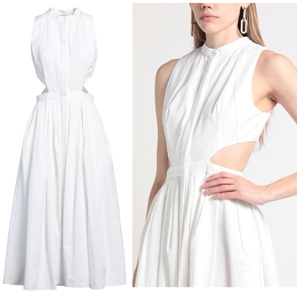 Alexander McQueen Dresses & Skirts - Alexander McQueen Cutout Poplin Midi Dress White XL
